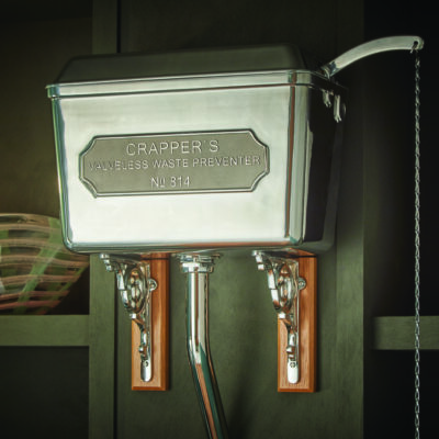 Thomas Crapper High Level WC with Polished Aluminium Cistern Set