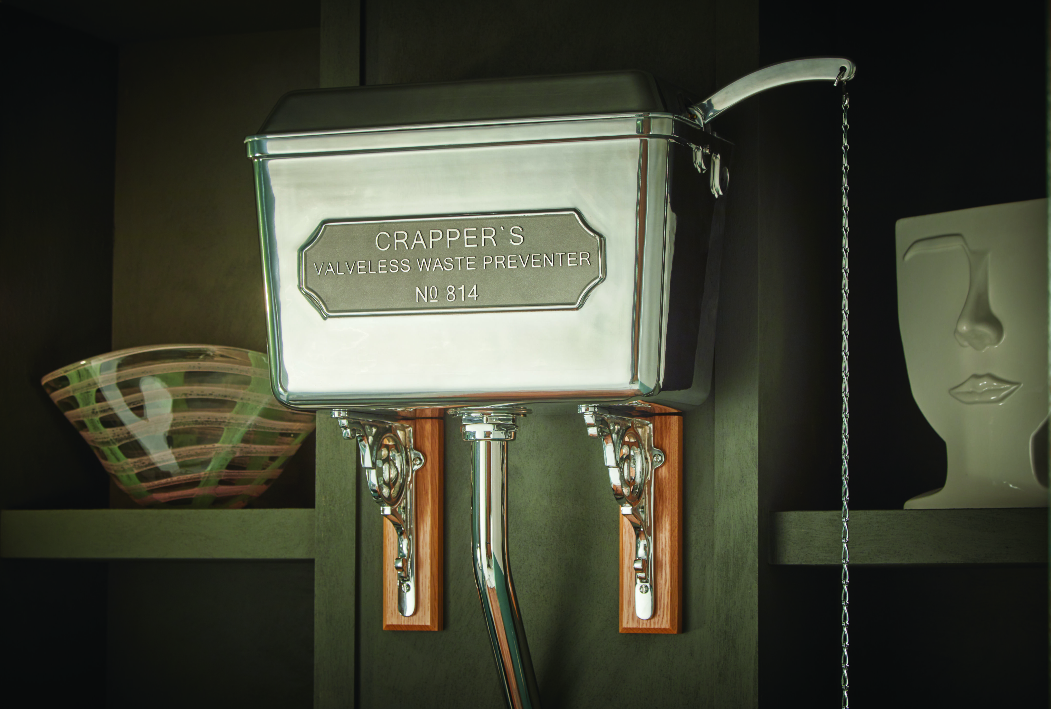 Thomas Crapper High Level WC with Polished Aluminium Cistern Set